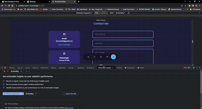 react portfolio website, clean UI