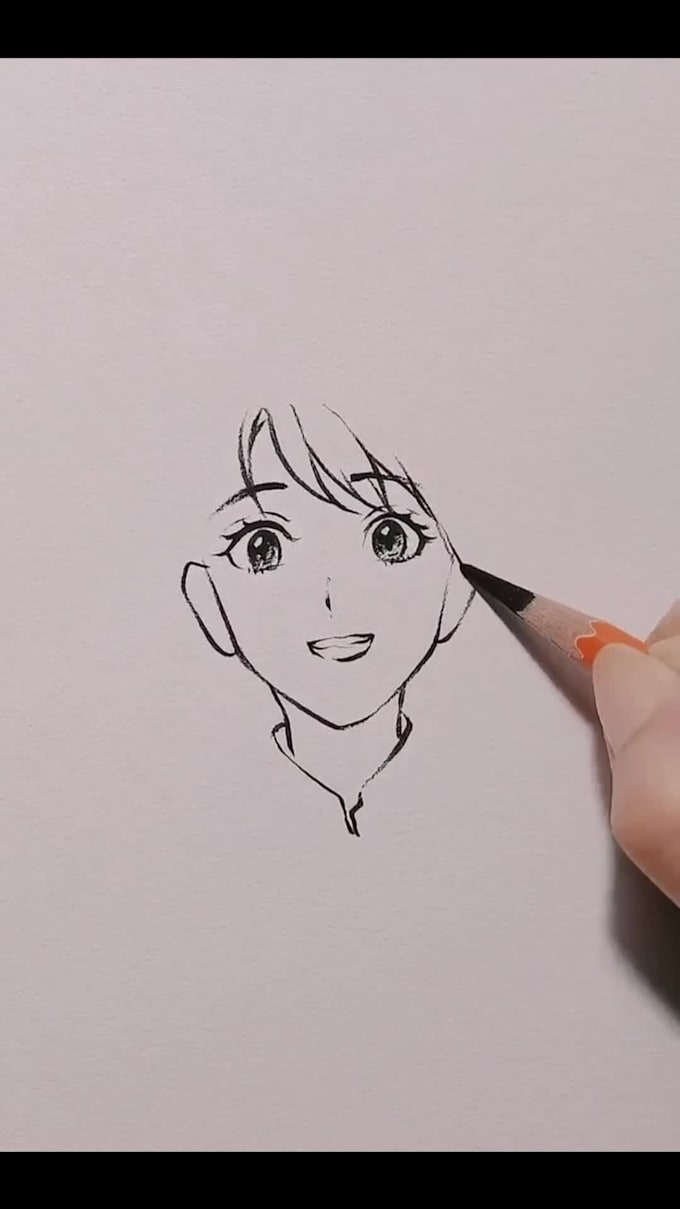 hand draw a rough pencil or anime sketch