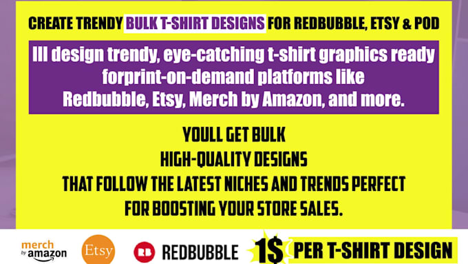 create trendy bulk t shirt designs for redbubble etsy and pod