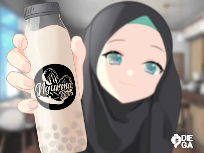make anime style animated gif according to your request
