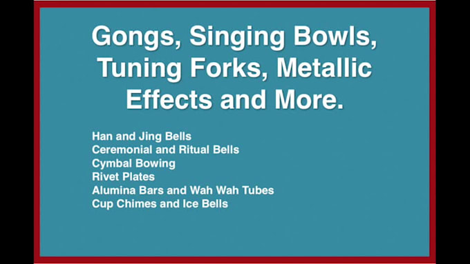 record percussion gongs singing bowls bells chimes cymbals