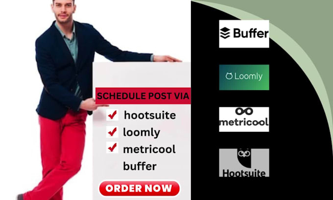 schedule social medical post via buffer, metricool, loomly, hootsuite, planoly