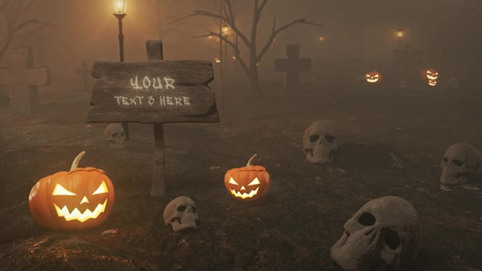 make scary halloween 3d intro greetings video