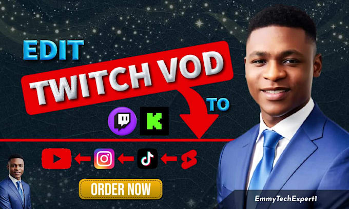 edit your twitch or kick vods into tiktok, youtube clips or shorts