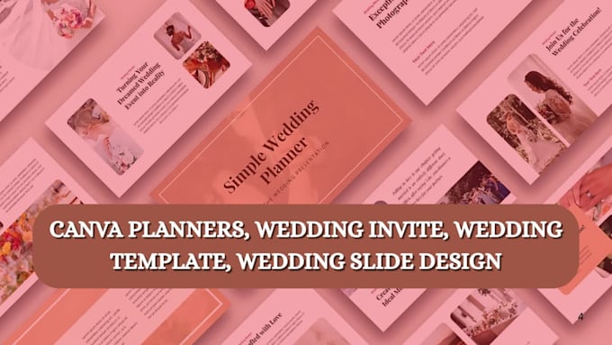 design wedding pitch slides, canva presentation deck template, event tracker