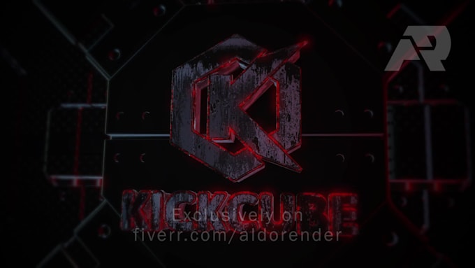 make a 3d mechanical scifi logo animation
