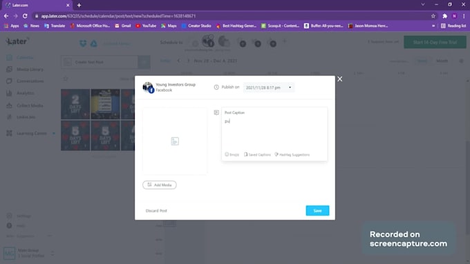 manage your social media and give analytic reports