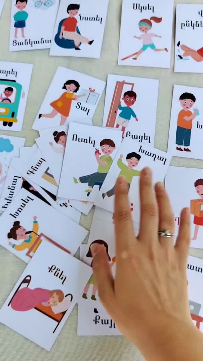 draw printable illustrations for educational flashcards