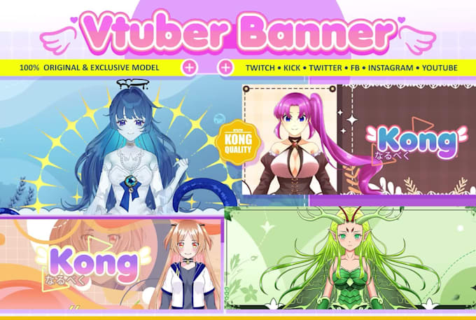 custom thumbnail or banner design for youtube twitch kick social media