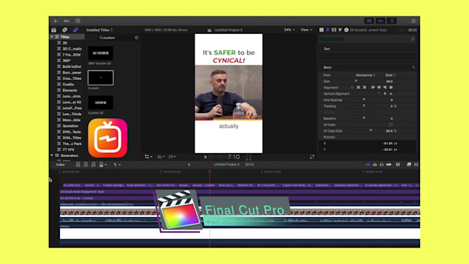 edit instagram video reels with captions, progress bar