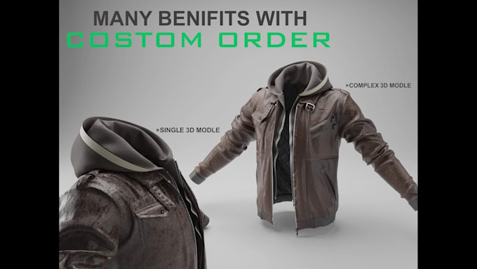 make 3d clothing for your product, modeling, texturing and rendering
