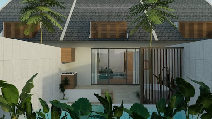 design realistic tropical balinese villa and resort for you