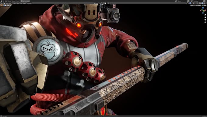 do 3d hard surface 3d robot modeling texturing and lighting