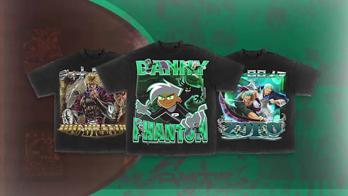 design an anime theme graphic for your tee