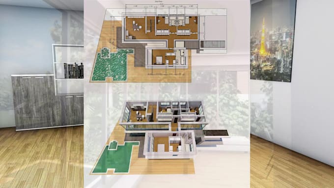 Create 3d floorplan rendering, interiors and exteriors optional by ...