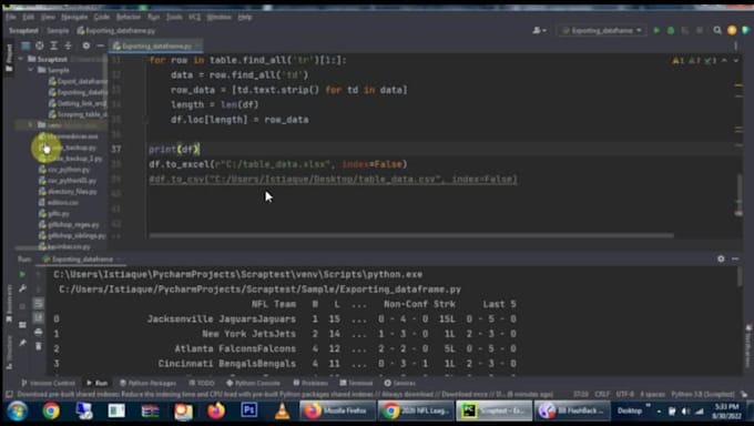 write web scraper crawler with beautifulsoup  export to excel