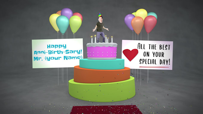 make your happy birthday funny video animation