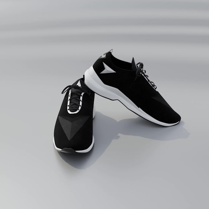 make shoe, sneakers, footwear 3d model and photorealistic rendering for you