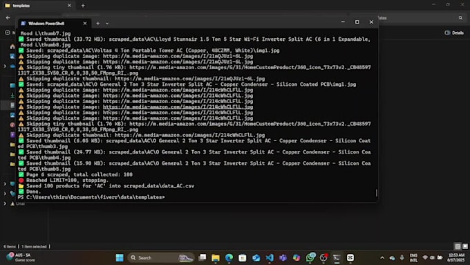 do web scraping for all data with customer preferred format