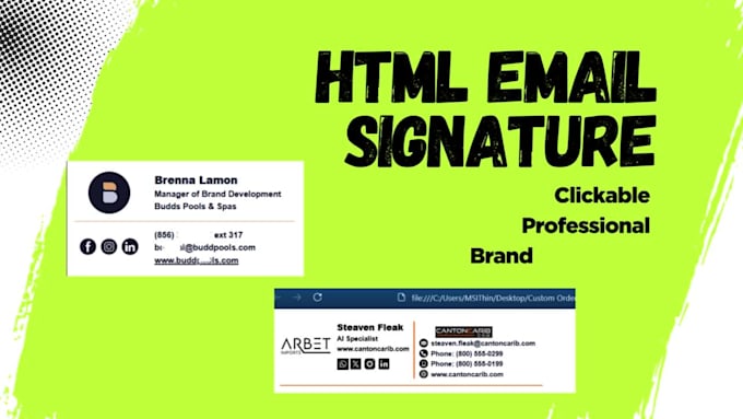 Code clickable brand promoting html email signature by Master_mailer ...