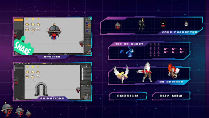create sprite animation sheet for your videogame