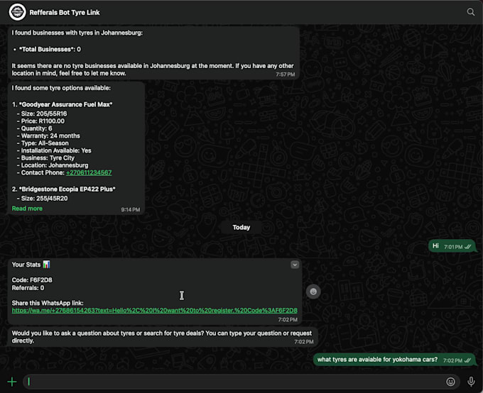 develop whatsapp chatbot for your business