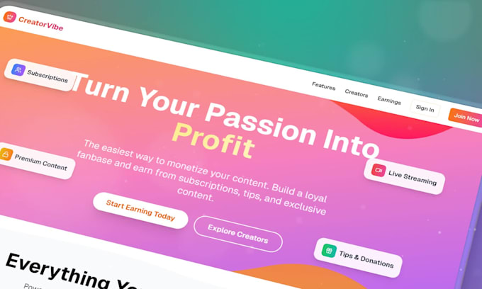 build a custom onlyfans style website with subscriptions and live streaming