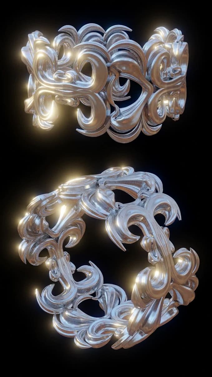 design you abstract 3d ring model ready for 3d printing