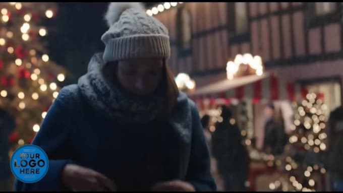 customize christmas greetings video with logo and text