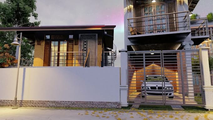 build sketch up revit 3d model and make realistic render
