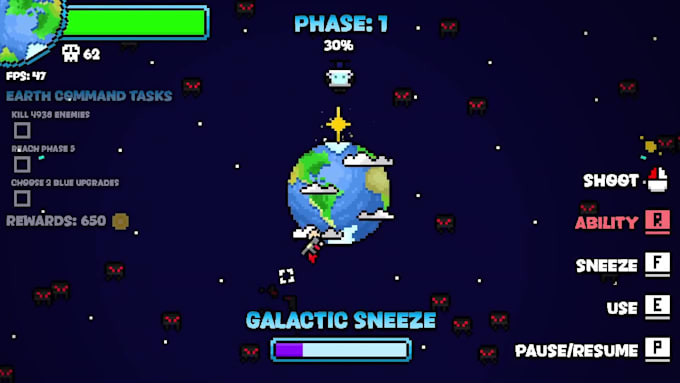 develop a 2d indie pixel art game for you using gdevelop