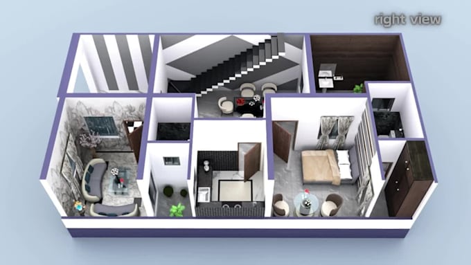 make 3d floor plan and render it