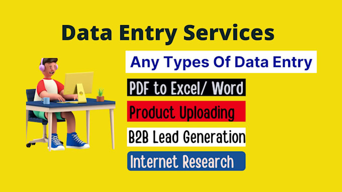 do excel data entry, web scrap, pdf to excel, copy past