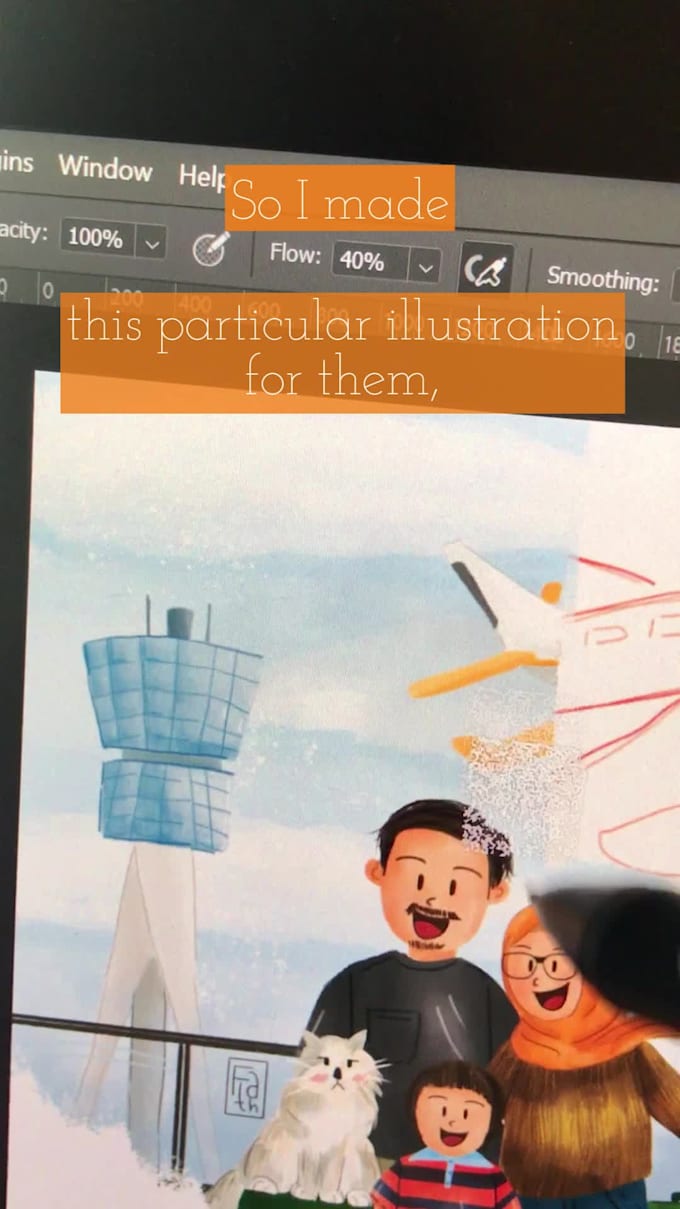 illustrate an awesome caricature family portrait for you