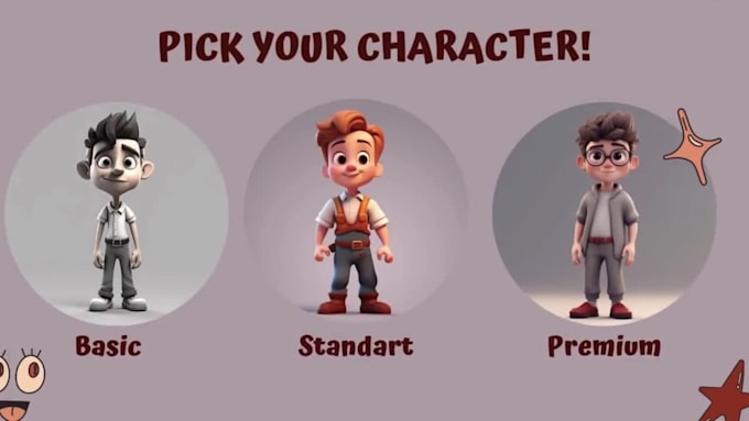 design cute 3d model character, mascot, animal, toys, 3d game with cartoon style