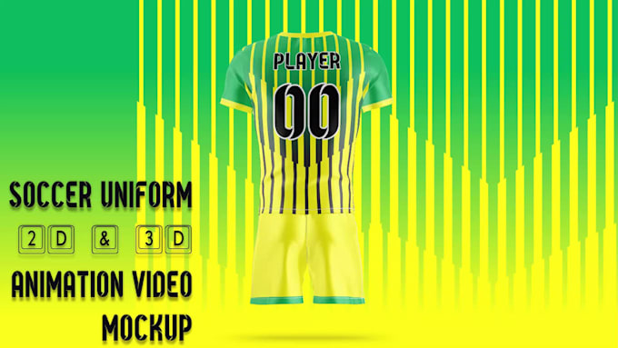 soccer uniform animation video and 2d 3d mockup
