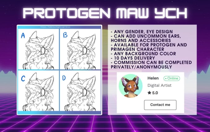 Draw furry maw ych protogen or primagen, mawshot by Sunlight_helen | Fiverr