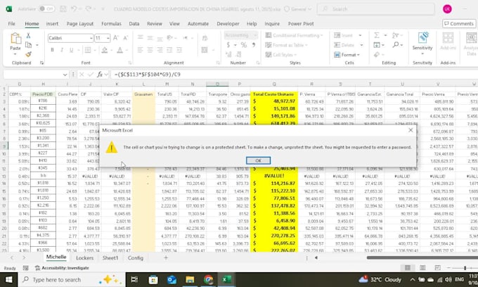 unlcok password protected excel sheet