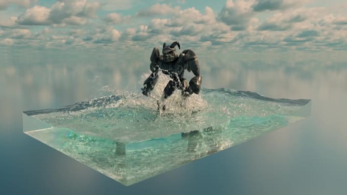 do futuristic 3d water simulation 3d fluid simulation 3d vfx liquid in houdini