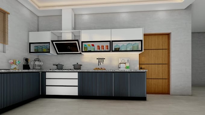 Design kitchen, bathroom, living room interior and 3d render by ...