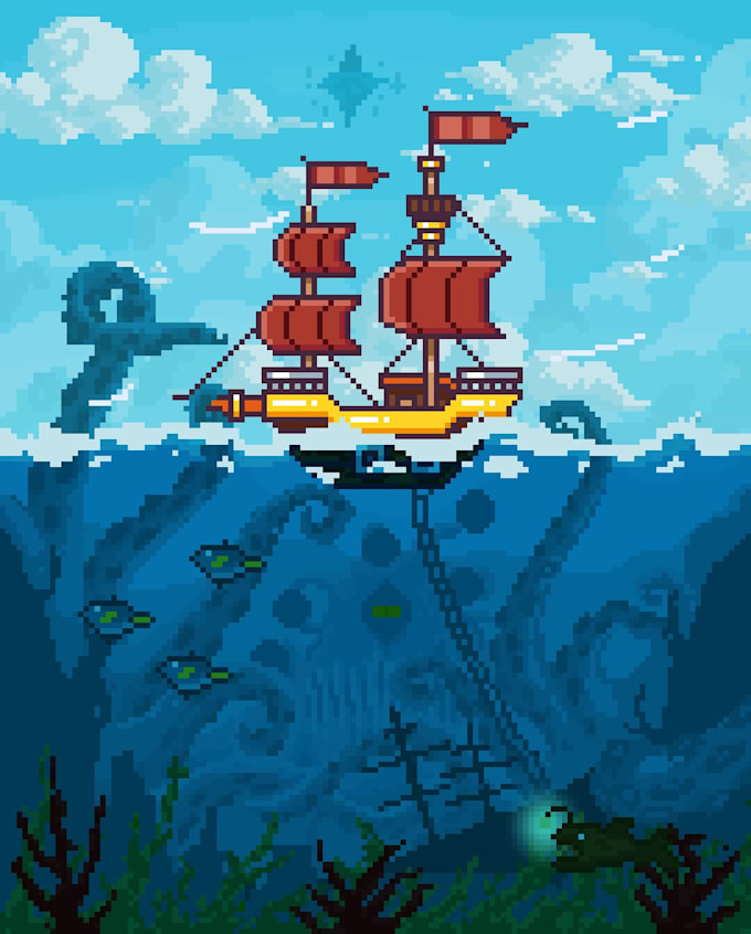 create a professional pixel art background for you