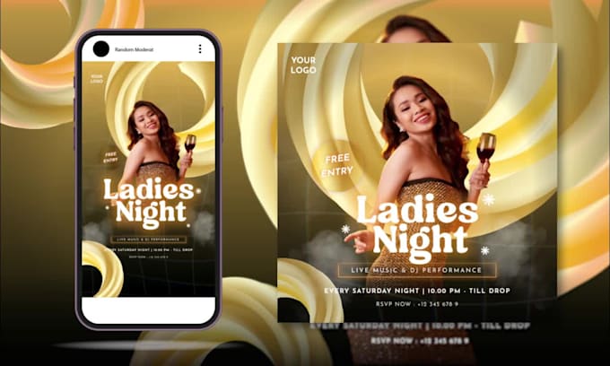 creat animated motion flyer for music, dj, party or event