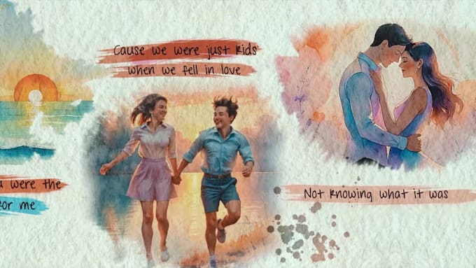 a trendy hand drawn lyric music video for your song