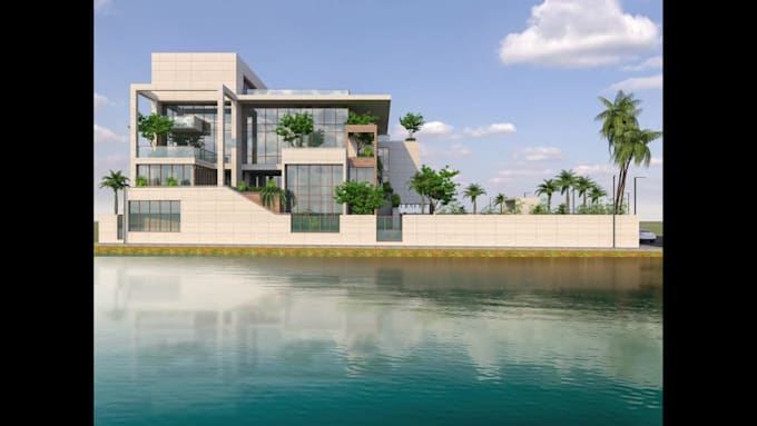 do exterior design with realistic 3d rendering