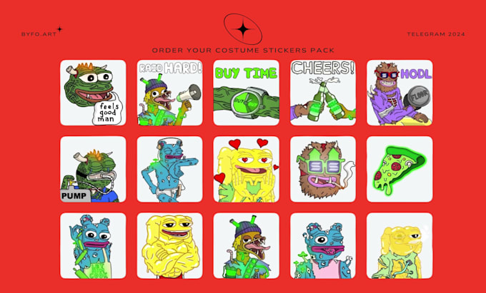 create telegram stickers package for your crypto project