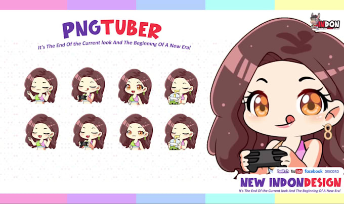 create pngtuber or giftuber chibi style or cute style