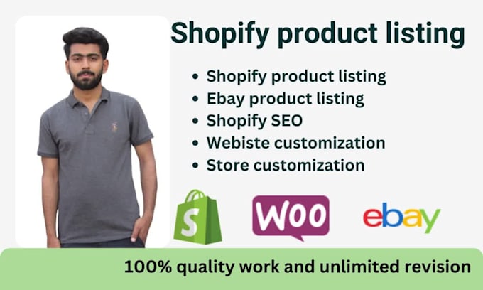 do professional product listing ebay, shopify, etsy, tiktok shop, woocommerce