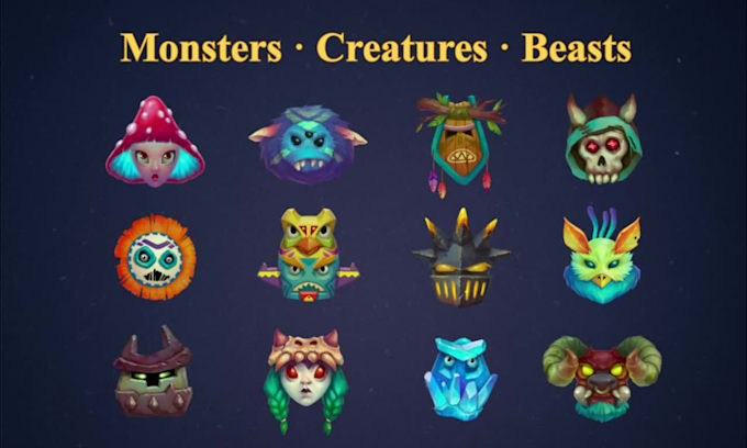 design rpg and fantasy game icons, characters and assets