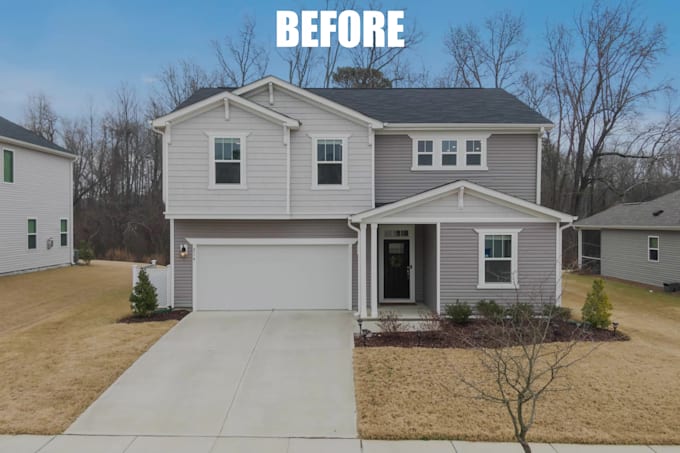 convert real estate photo from day to dusk,night