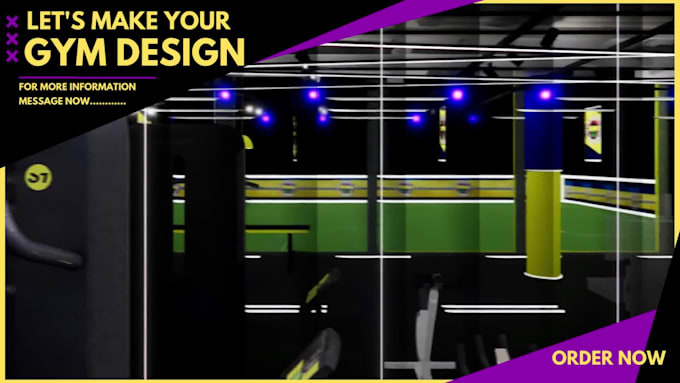 design the interior of a gym and fitness center